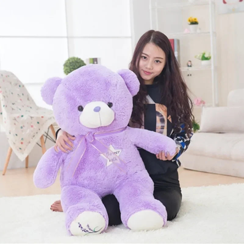 80cm Cute Purple Teddy Bear Plush – Large High-Quality Stuffed Animal for Kids, Classmates & Graduation Gifts
