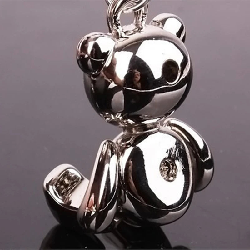 Metal Teddy Bear Keychain – Stylish Pendant for Bags & Car Keys (Unisex Gift)