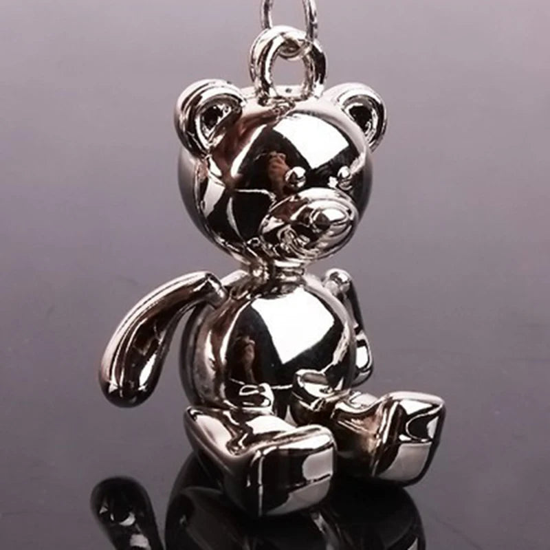 Metal Teddy Bear Keychain – Stylish Pendant for Bags & Car Keys (Unisex Gift)