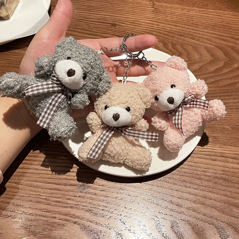 Mini Soft Teddy Bear Keychain – Plush Party & Wedding Gift Bag Pendant