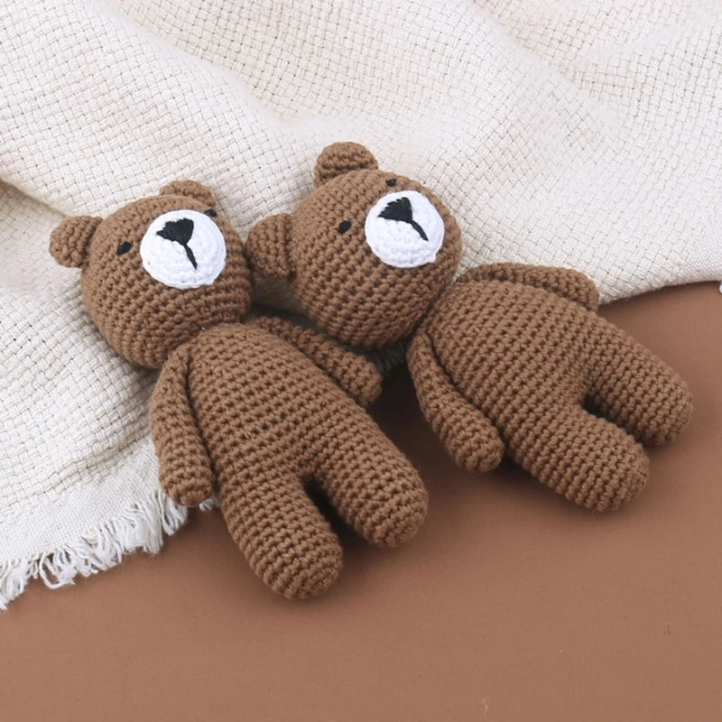 Handmade Crochet Sleepy Bear – Soft Knit Plush for KIDS & Photo Props