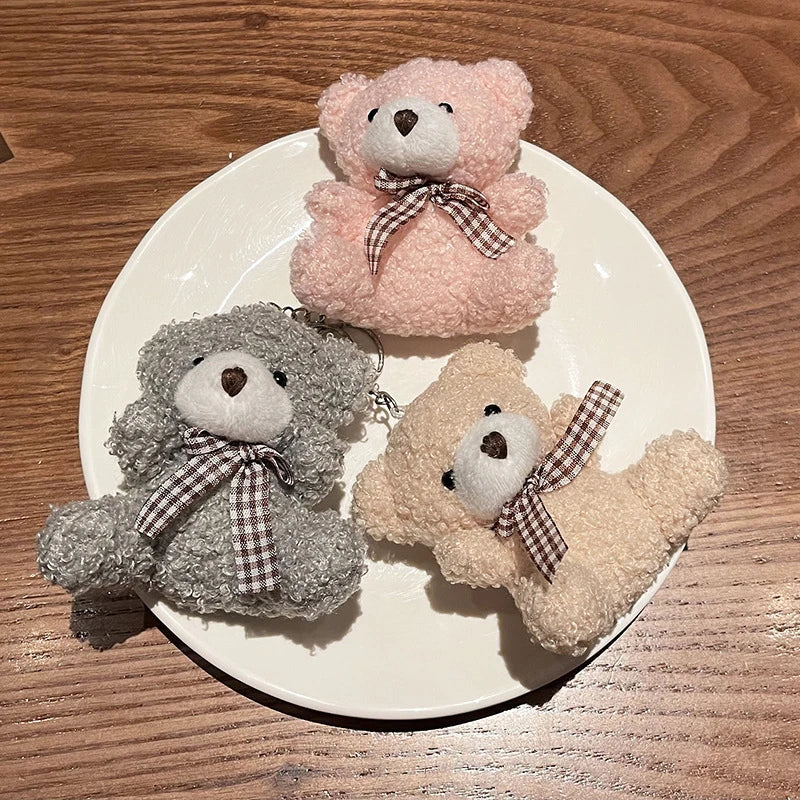 Mini Soft Teddy Bear Keychain – Plush Party & Wedding Gift Bag Pendant