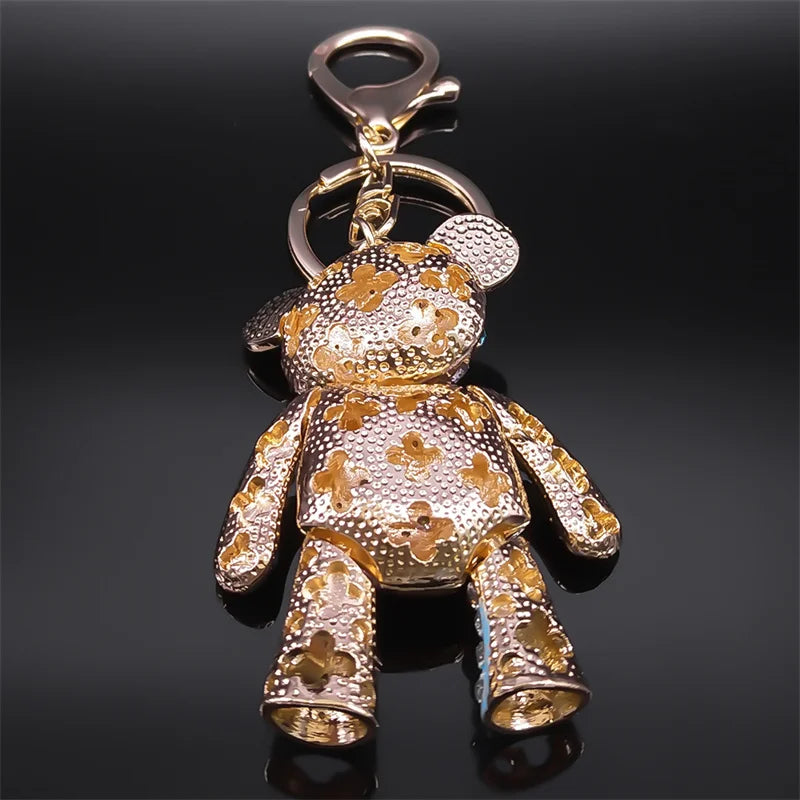 Colorful Crystal Big Bear Keychain – Rhinestone Bag Charm & Jewelry Accessory