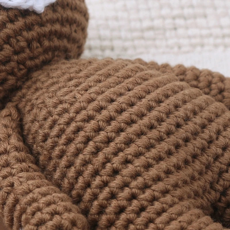 Handmade Crochet Sleepy Bear – Soft Knit Plush for KIDS & Photo Props