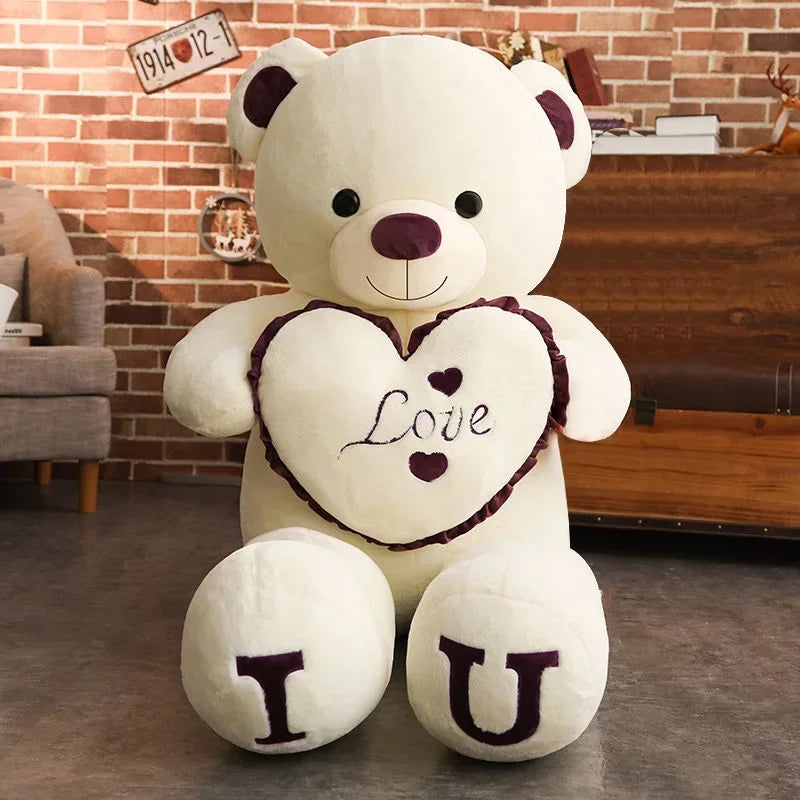 HUGE Teddy Bear Plush 100cm – Romantic Gift Bear with Heart