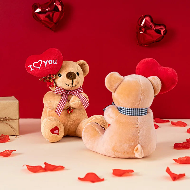 Love Heart Teddy Bear – Decorative Plush with Balloons for Her