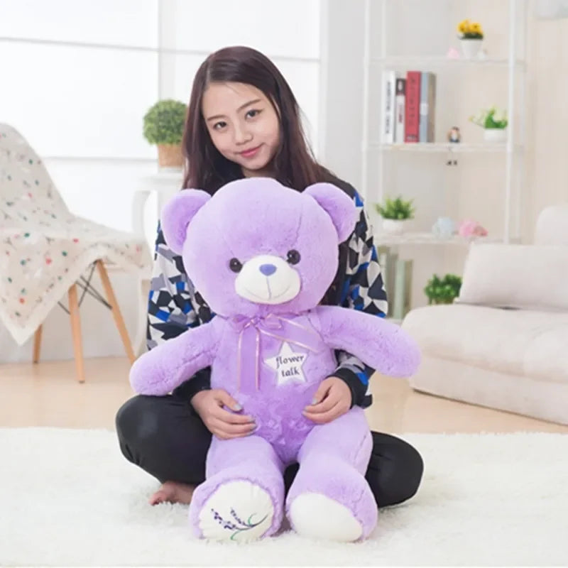 80cm Cute Purple Teddy Bear Plush – Large High-Quality Stuffed Animal for Kids, Classmates & Graduation Gifts