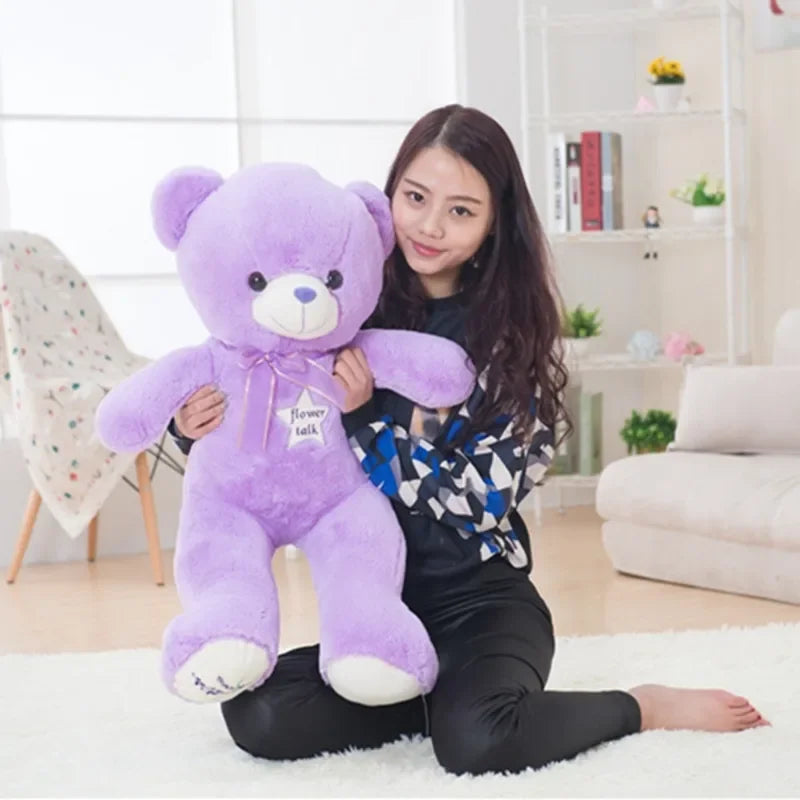 80cm Cute Purple Teddy Bear Plush – Large High-Quality Stuffed Animal for Kids, Classmates & Graduation Gifts