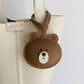 Handmade Sheepskin Teddy Bear Keychain – Unique Bag Pendant & Gift for Girls