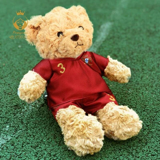 Football Player Teddy Bear – Soft Plush Doll Gift for Kids & Fans