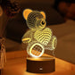 3D Teddy Bear LED Night Lamp – USB Acrylic Light for Bedroom & Gifts
