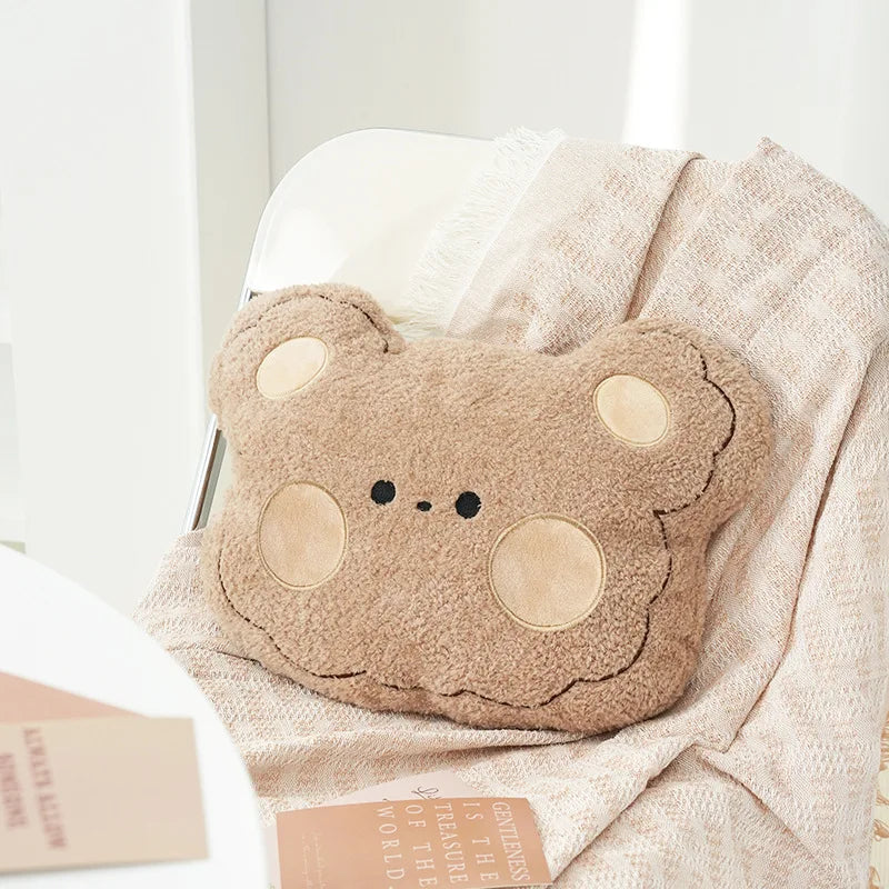 Steam Velvet 3D Teddy Bear Pillow – Soft Cartoon Cushion for Sofa & Office