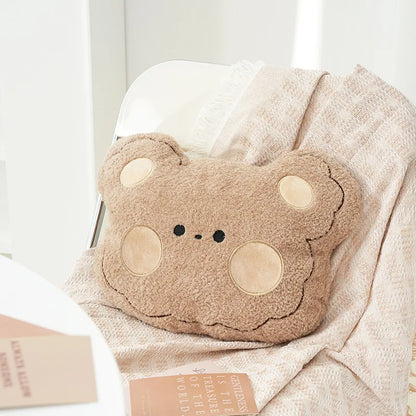Steam Velvet 3D Teddy Bear Pillow – Soft Cartoon Cushion for Sofa & Office