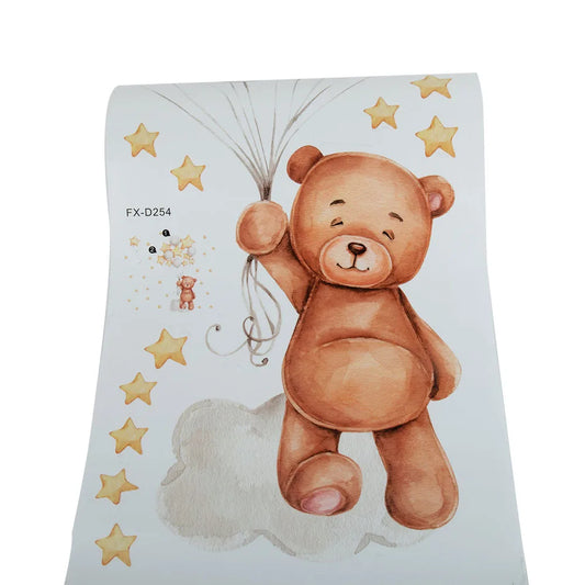 Teddy Bear Wall Sticker – 30×90cm Removable Nursery & Bedroom Decor