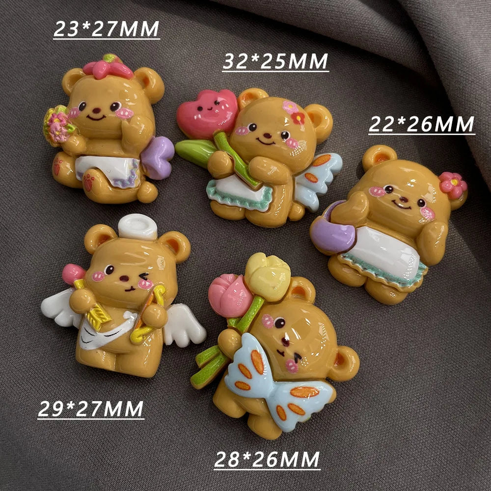  5PCS Bear Refrigerator Magnets – Cute Chalkboard & Whiteboard Magnetic Stickers for Photos & Notes