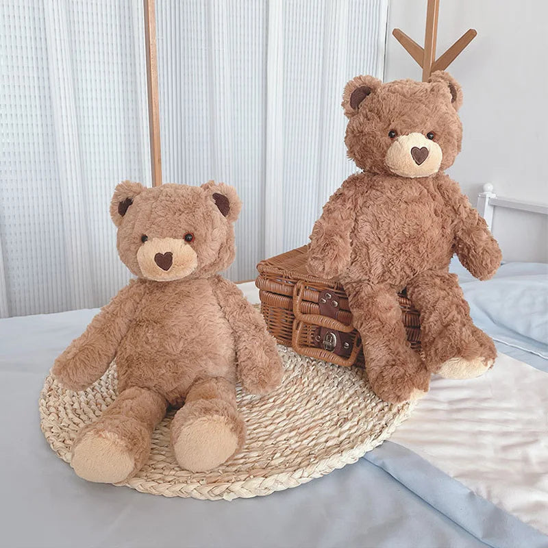 Cute Curly Love Teddy Bear Plush Toy Hug Bear Dolls Children Birthday Gift Pillow Teddy Bear Home Living Room Bedroom Decoration