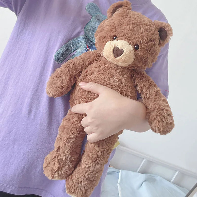 Cute Curly Love Teddy Bear Plush Toy Hug Bear Dolls Children Birthday Gift Pillow Teddy Bear Home Living Room Bedroom Decoration