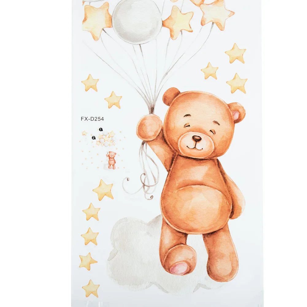Teddy Bear Wall Sticker – 30×90cm Removable Nursery & Bedroom Decor