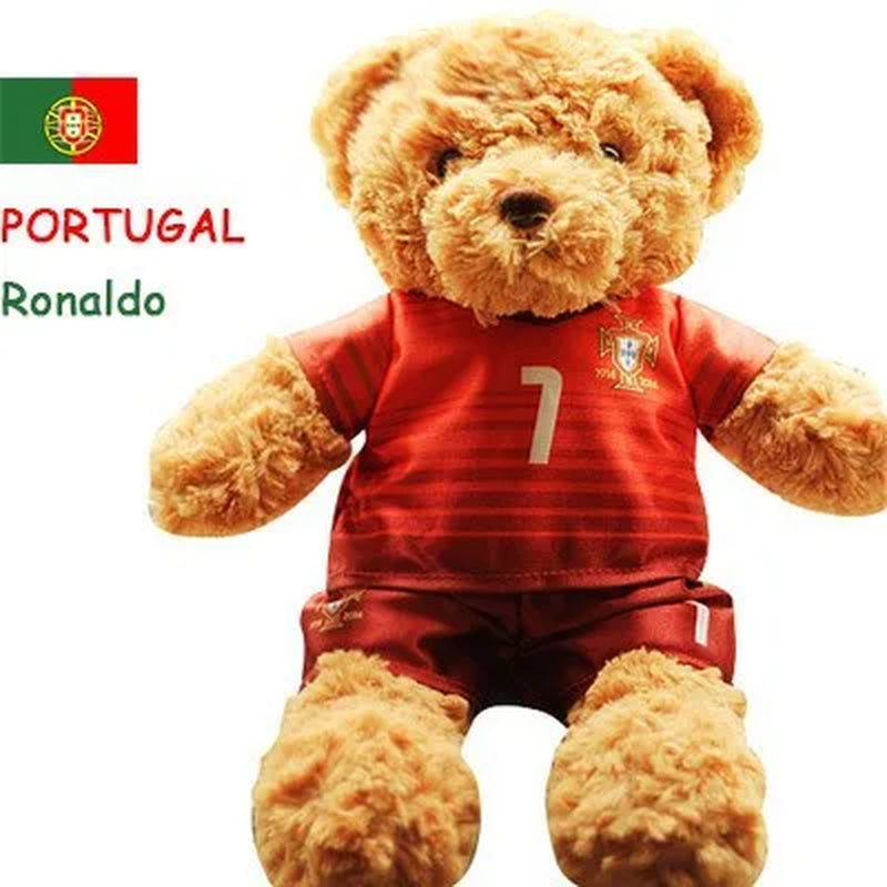 Football Player Teddy Bear – Soft Plush Doll Gift for Kids & Fans