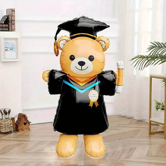 155cm Graduation Teddy Bear Foil Balloon – Giant Party Decoration for School Events & Celebrations