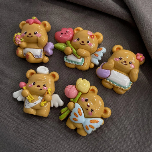  5PCS Bear Refrigerator Magnets – Cute Chalkboard & Whiteboard Magnetic Stickers for Photos & Notes