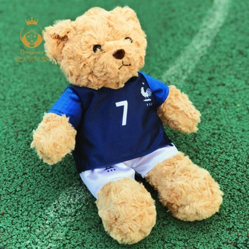 Football Player Teddy Bear – Soft Plush Doll Gift for Kids & Fans