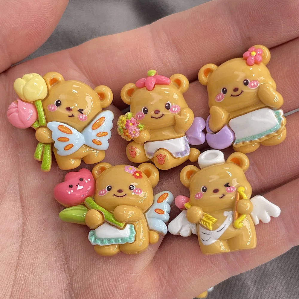  5PCS Bear Refrigerator Magnets – Cute Chalkboard & Whiteboard Magnetic Stickers for Photos & Notes