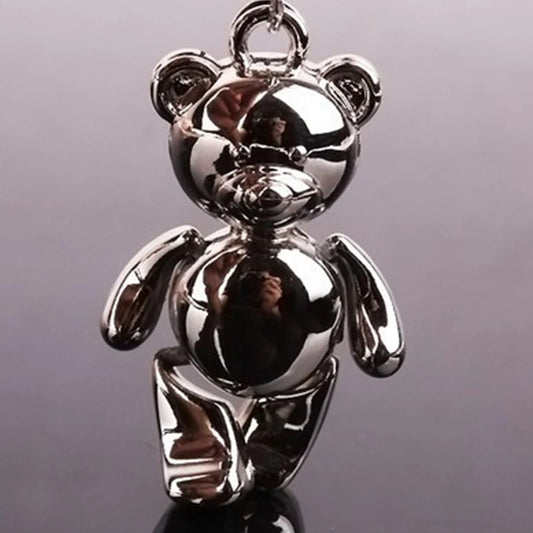 Metal Teddy Bear Keychain – Stylish Pendant for Bags & Car Keys (Unisex Gift)