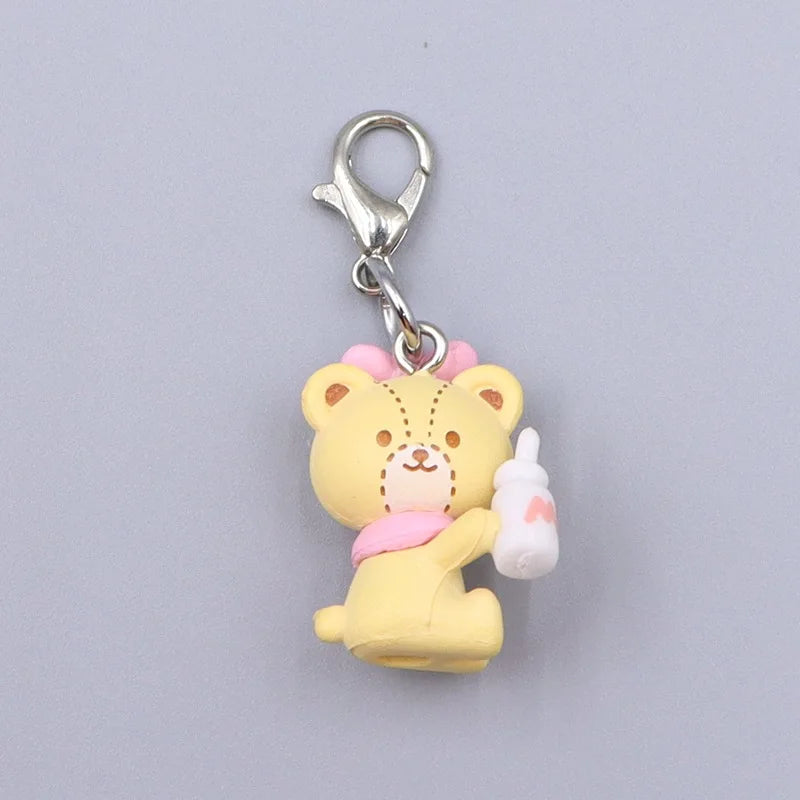 Lazy Bear Keychain – Cute Plush Pendant for Bags & Phones
