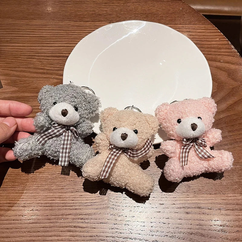  Mini Soft Teddy Bear Keychain – Plush Party & Wedding Gift Bag Pendant