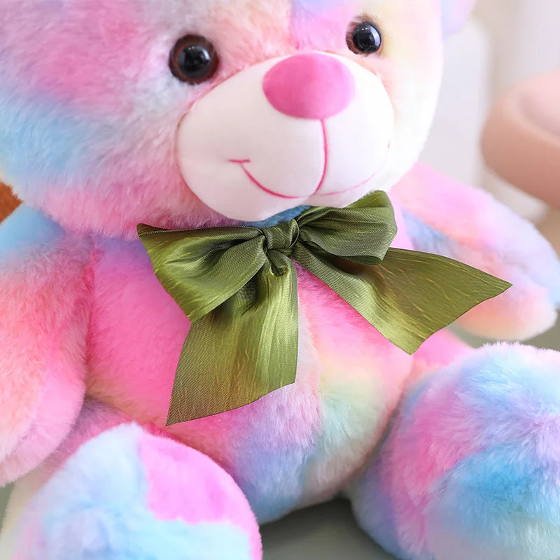 Rainbow Colorful Teddy Bear – 25cm Soft Plush Toy for Kids, Birthday Gift & Stuffed Animal Doll