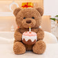 Warm Hearted Teddy Bear with Gift, Cake or Bouquet – Soft Plush Toy in Sweater for Girlfriend, Valentine's Day & Special Occasions