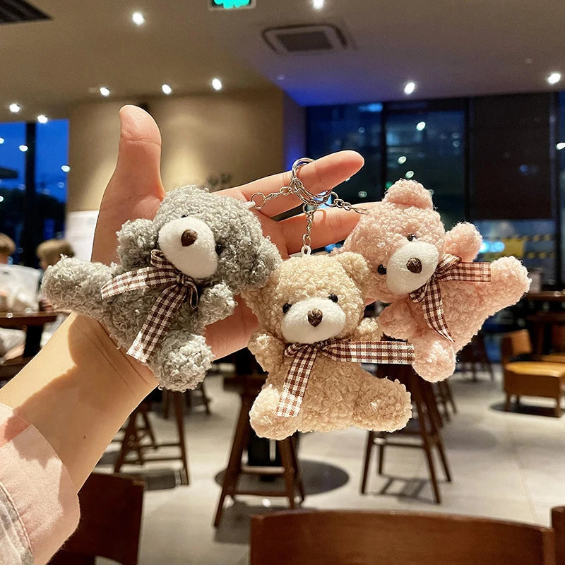  Mini Soft Teddy Bear Keychain – Plush Party & Wedding Gift Bag Pendant