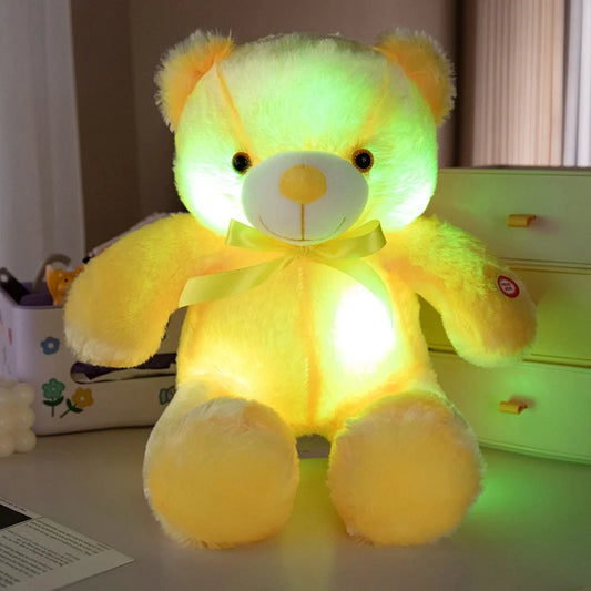 Luminous LED Teddy Bear Plush – Glowing Colorful Light-Up Toy (4 Colors)