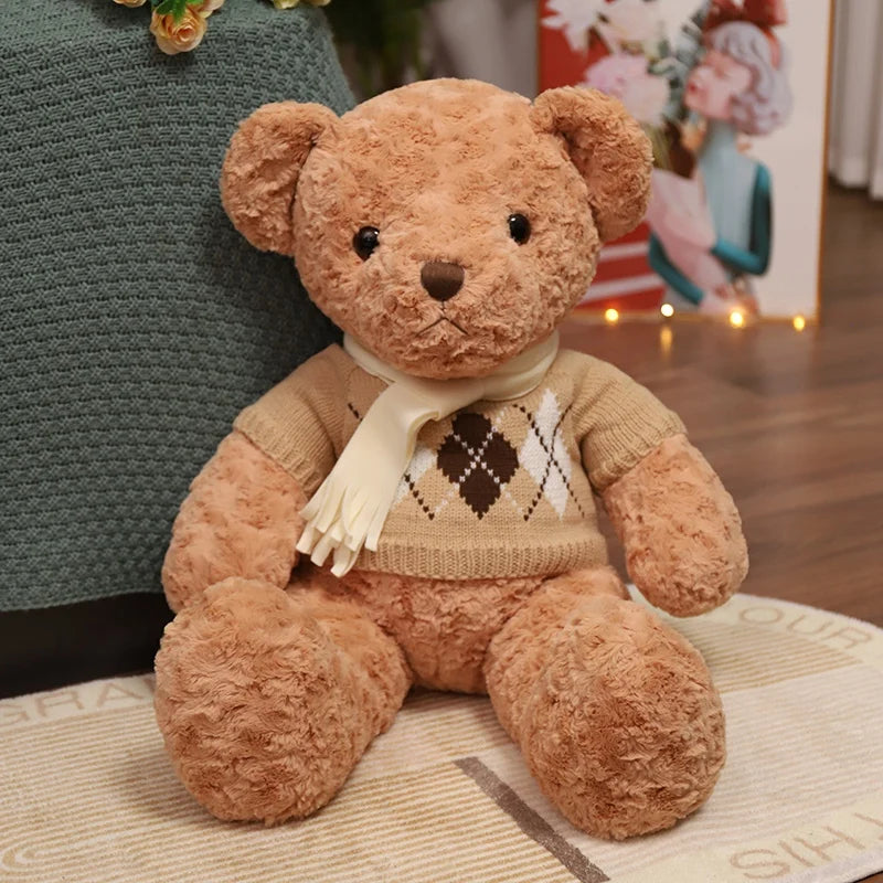Teddy Bear Plush 50cm/75cm – Cute Stuffed Bear in Sweater