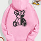 Hot-Selling Bear Print Hoodie – Men’s Fleece Sweatshirt Loose Fit, Autumn & Winter Pullover