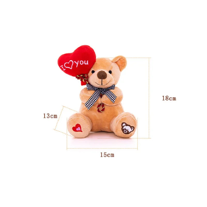 Love Heart Teddy Bear – Decorative Plush with Balloons for Her