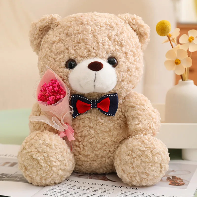 Valentine Teddy Bear 25cm – Valentine’s Day Gift with Bouquet