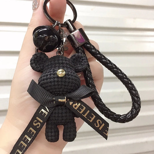 Cute Resin Bear Keychain – Bow, Bell & Bunny Charm Pendant for Bags & Keys