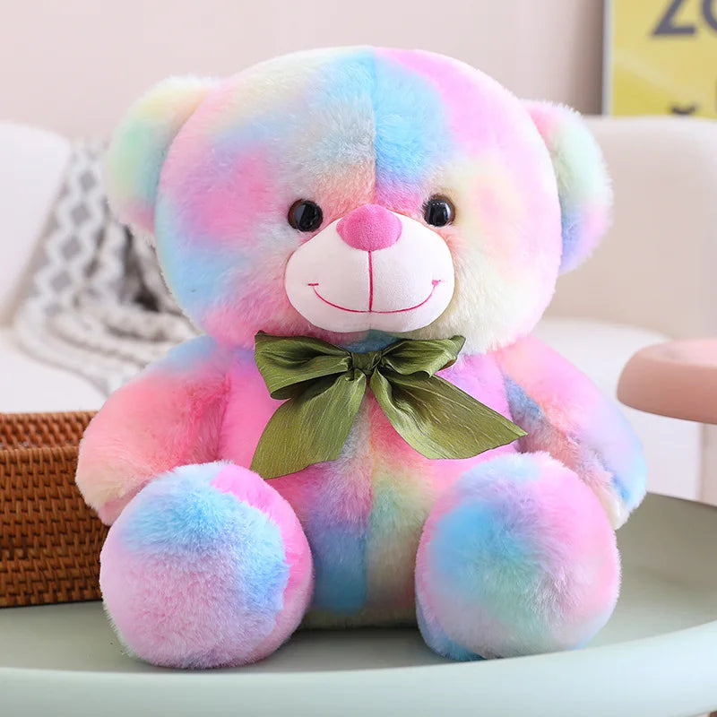 Rainbow Colorful Teddy Bear – 25cm Soft Plush Toy for Kids, Birthday Gift & Stuffed Animal Doll