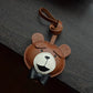 Handmade Sheepskin Teddy Bear Keychain – Unique Bag Pendant & Gift for Girls