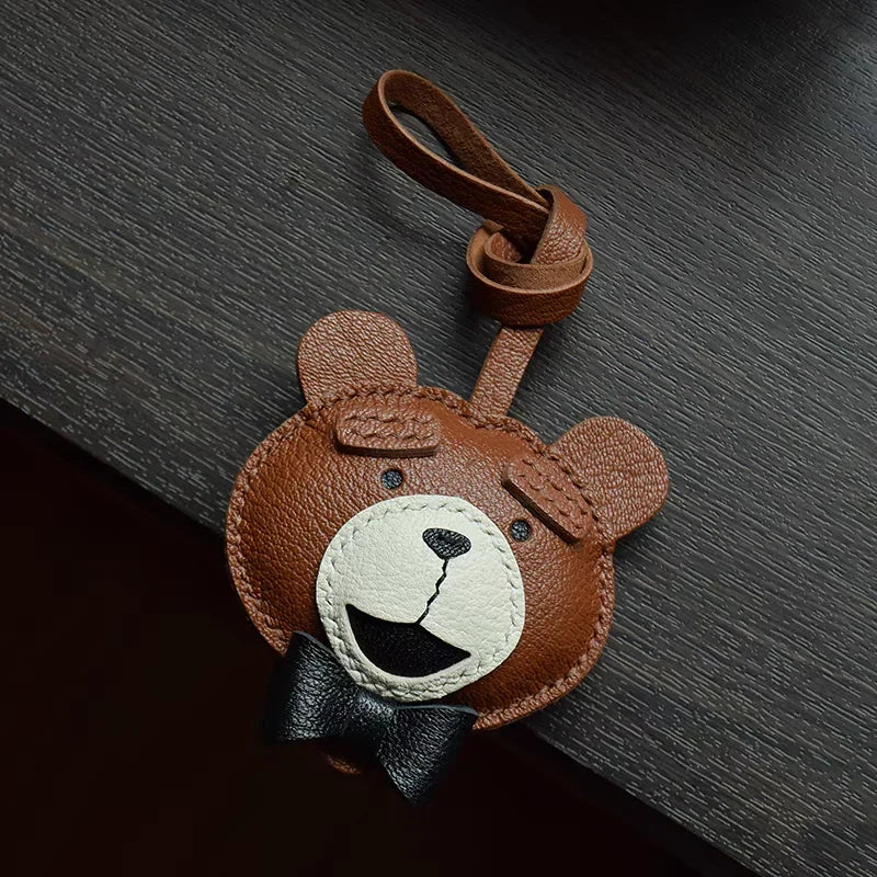 Handmade Sheepskin Teddy Bear Keychain – Unique Bag Pendant & Gift for Girls