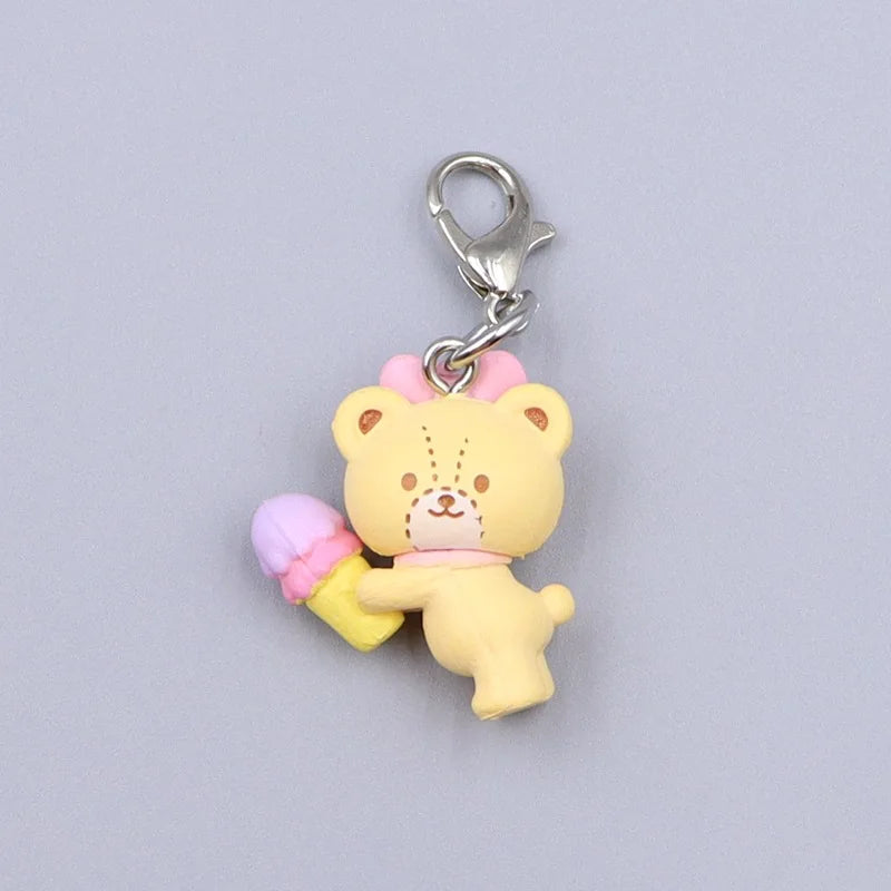 Lazy Bear Keychain – Cute Plush Pendant for Bags & Phones