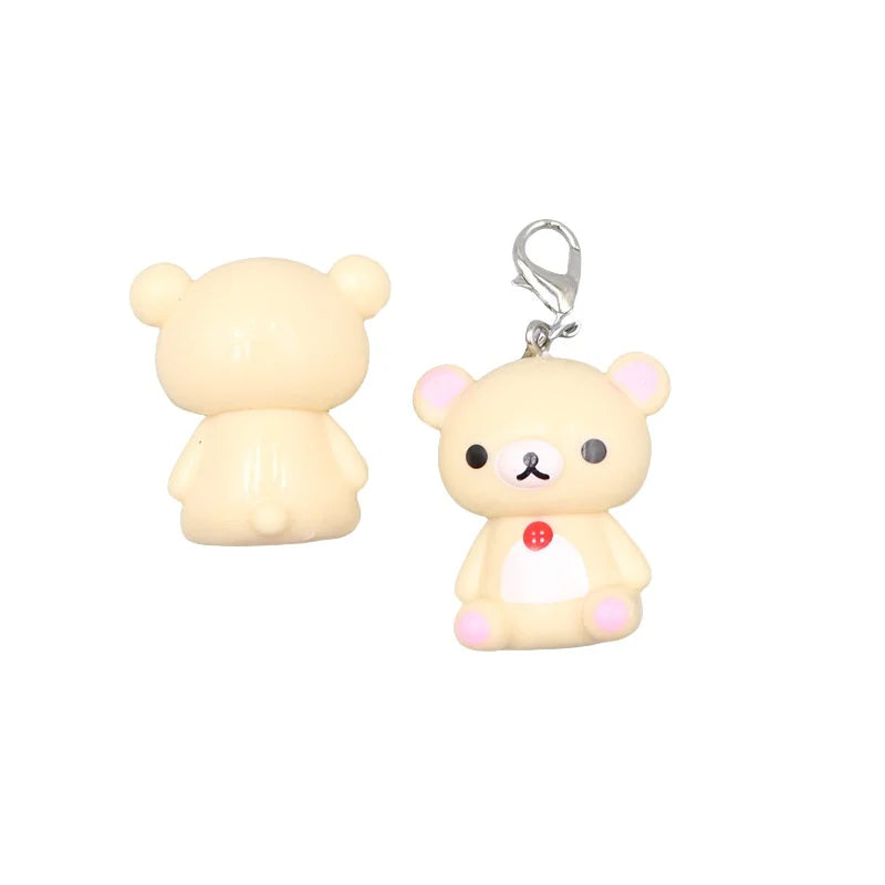 Lazy Bear Keychain – Cute Plush Pendant for Bags & Phones