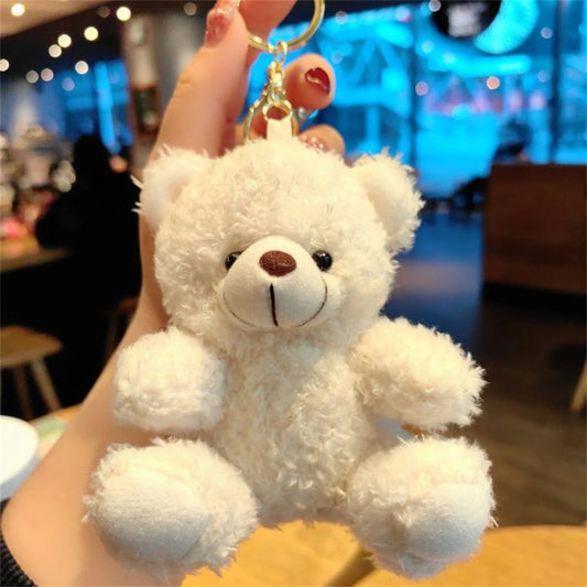  2025 Mini Plush Teddy Bear Keychain – Soft Stuffed Animal Bag Pendant Gift