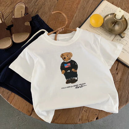 2025 Teddy Bear Graphic Crop Top – Unisex Gothic-Inspired Summer Tee