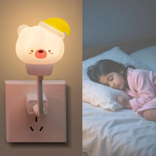 USB LED Night Light – Cute Cartoon Bear Lamp with Remote Control