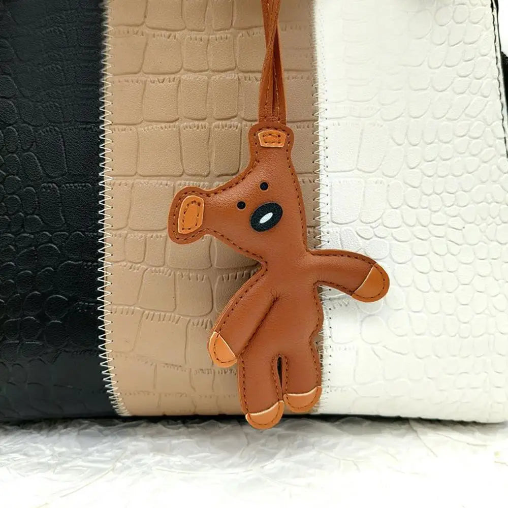 Vintage teddy Bear Keychain – Cute Plush Bag Pendant for Women & Girls