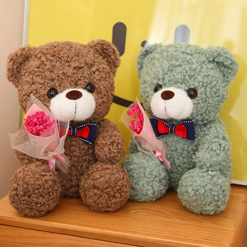 Valentine Teddy Bear 25cm – Valentine’s Day Gift with Bouquet