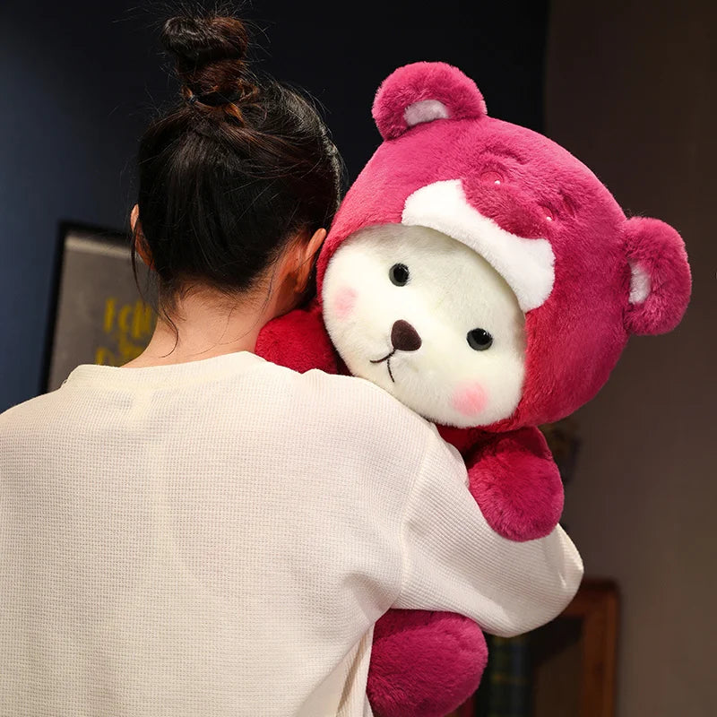 65cm Rose Red Cartoon Teddy Bear – Soft Plush Stuffed Toy Gift